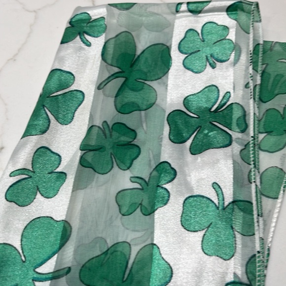 St. Patrick’s Day Shamrock scarf, 58” x 12”, polyester - Picture 2 of 2